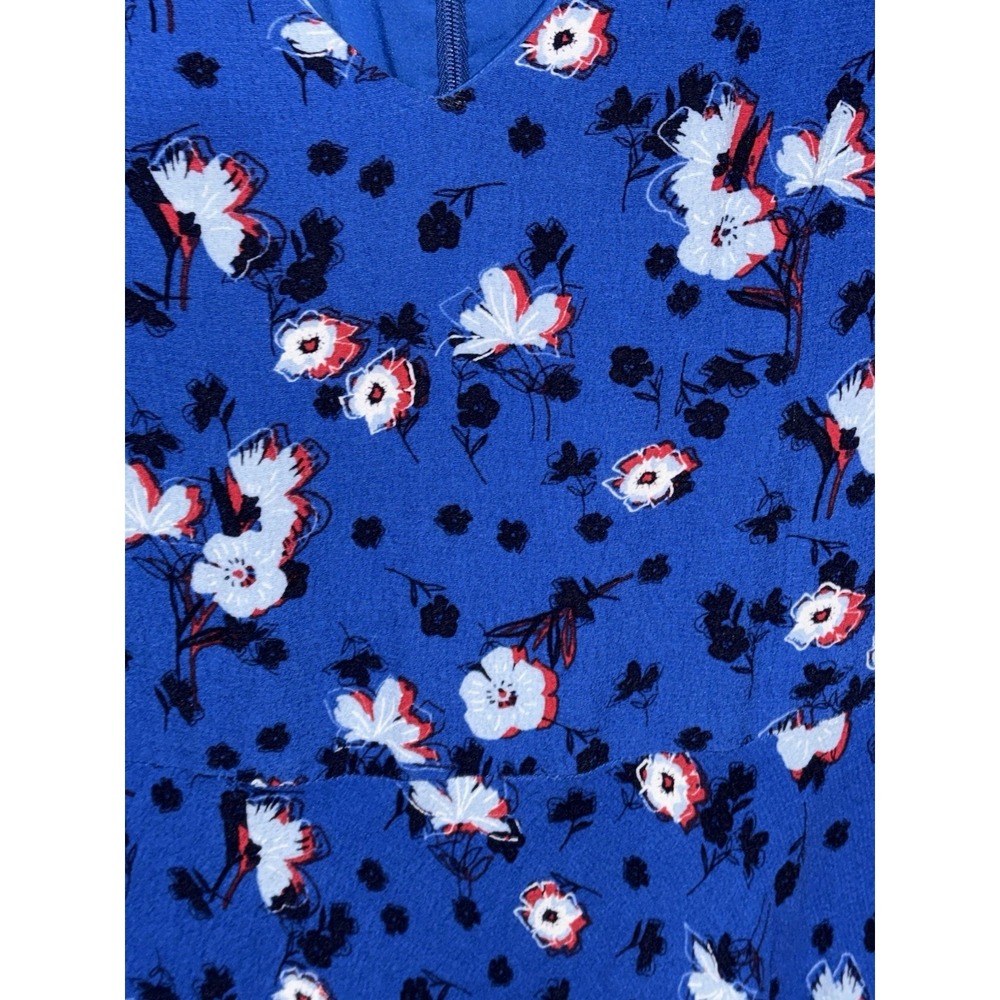 Draper James Women's Blue Floral Bell Sleeve Fit & Flare Dress Size 10 Lined - Picture 4 of 9